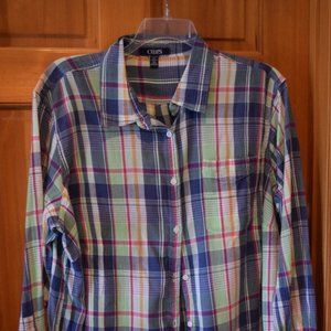 Chaps long sleeve 100% cotton blouse